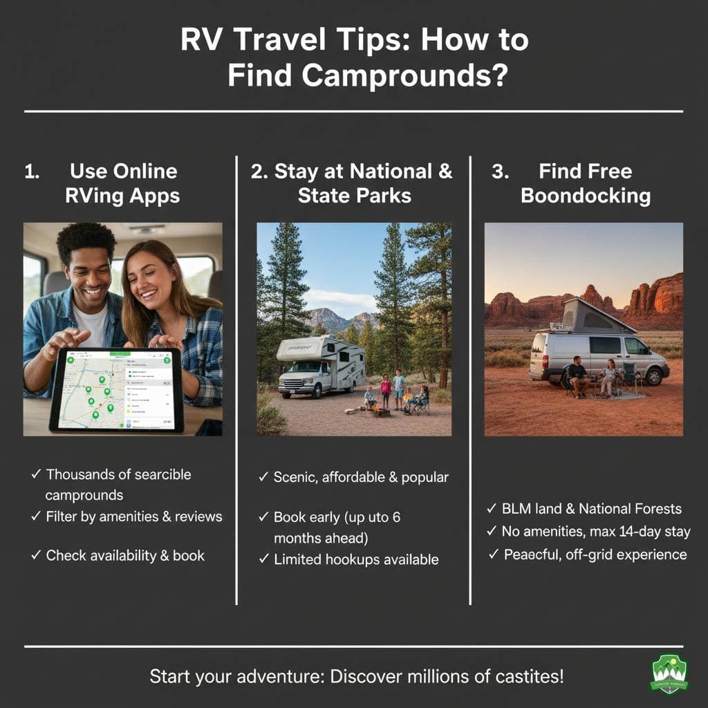 RV Travel Tips: How to Find Campgrounds?
